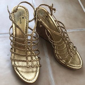 Kate Spade Gold Wedges